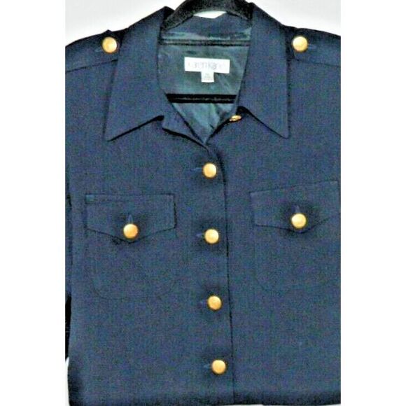 Karen Kane Jacket Blazer X-Large Blue Gold Button Embroidered Gold Rope Nautical - Picture 5 of 10